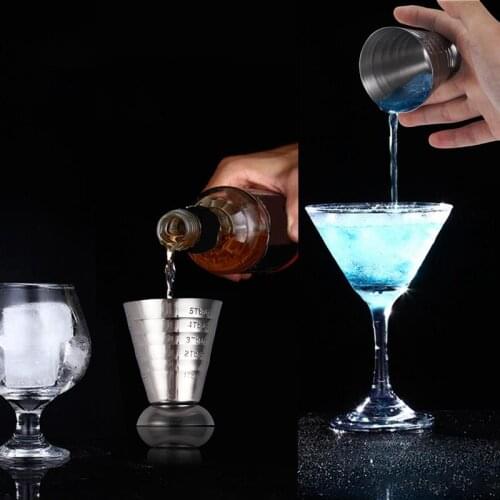 75ML Stainless Steel Scale Measuring Jigger Cocktail Wine Drink Shaker Pub Bar Cup Tumblerful Stoup