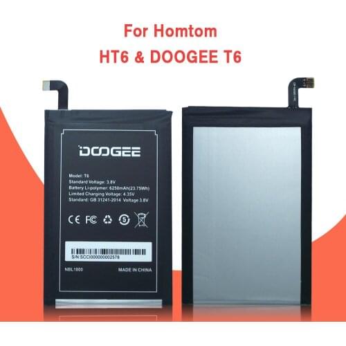 Homtom HT6 Battery 6250mAh New Replacement accessory accumulators For Homtom HT6 & DOOGEE T6 Cell Phone