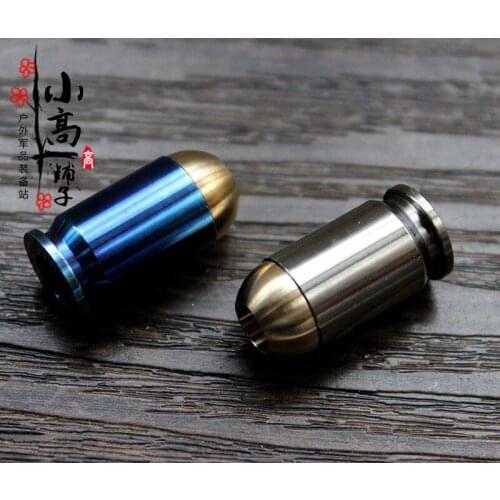 EDC Titanium Alloy + Brass Bullet Shape Paracord Accessory Umbrella Rope Pendant Knife Beads EDC Tool Paracord Beads
