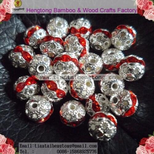 Free shipping 100pcs/pack 6mm alloy bead, crystal, stud bead/ jewelry accessory ,alloy bead with crystal