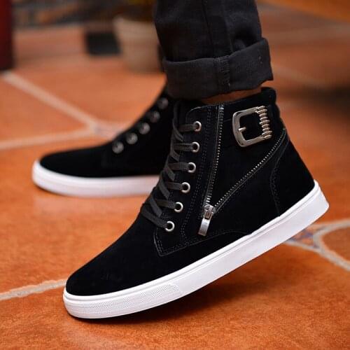Retro Boots Men Casual Shoes Blue Black Shoes Men Sneakers High Top Sneakers Men Boots Homme Spring/autumn Mens Comfort Shoes