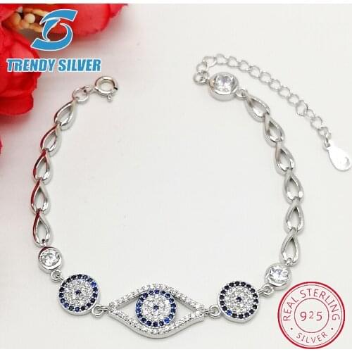 925 sterling silver with cz zirconia braceles bracelet for woman gifts for women femme jewelry jewellery luxury fashion evil eye