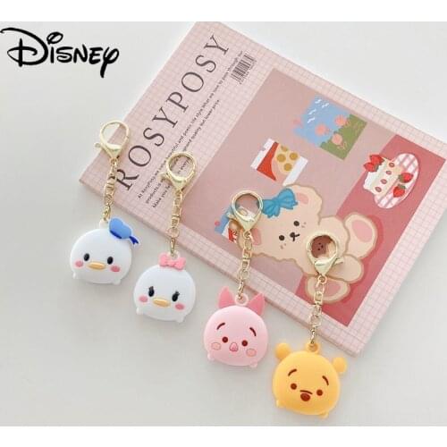 Disney cartoon Pooh bear for airtag tracker protective cover anti-lost device tracking accessories buckle lanyard keychain soft