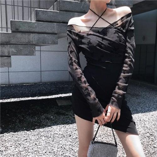 Ruibbit Black Sexy Vintage Dress Suit Women Spaghetti Strap Dress Gothic Lace Up Mini Party Dress Female Streetwear