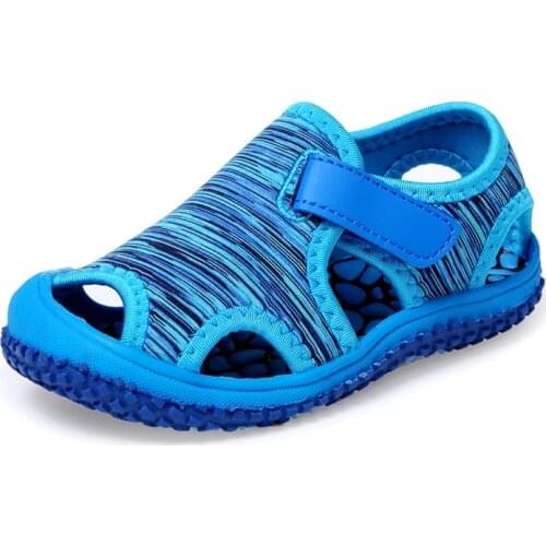 CUZULLAA Kids Sandals for Boys Girls Non-slip Outdoor Anti-collision Summer Shoes Baby Boy Girls Soft Bottom Sandals Size 21-31