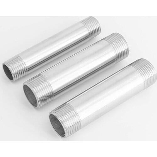 Long 60/80/100/150/200/300mm Barrel Nipple 1/8" 1/4" 3/8" 1/2" 3/4" 1" BSPT Euqal Male 201 304 Stainless Fitting Pipe Connector