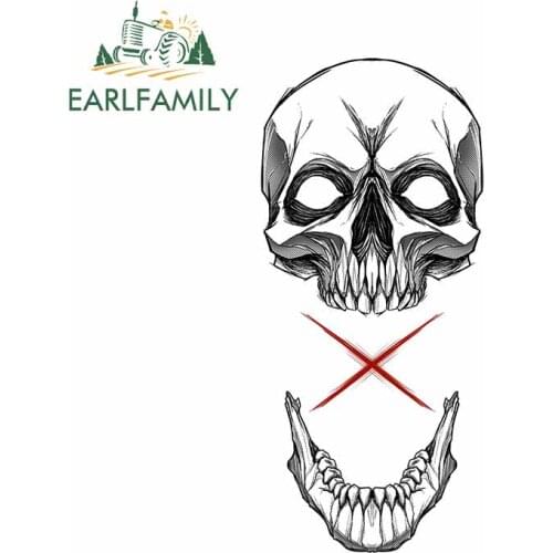 EARLFAMILY 13cm x 6cm For SkullRedX Car Stickers Refrigerator Decal Laptop Decals Vinyl Material Waterproof Surfboard Decor