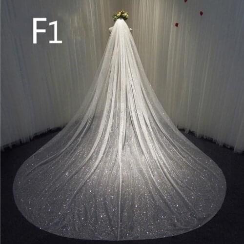 3M Bride Sequined Long Veils Bridal Veil with Comb Mantilla Hair Accessories Wedding Cathedral Headwear