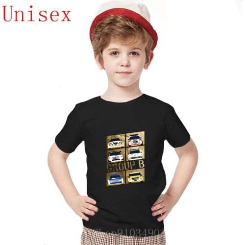Group B Rally Car T-shirt For children clothes Cotton teenage girls clothing clothes 14 or 16 boys Camiseta baby girl clothes