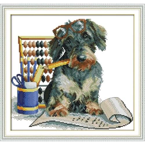 Joy Sunday Let Me Figure Out Chinese Cross Stitch Kits Ecological Cotton Stamped Printed 11CT DIY Wedding Decoration For Home