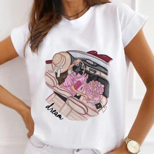 Fashion Heart Butterfly Flower Balloon Print T-Shirts Summer Graphic Tees Funny Shirt Women Tshirt Loose Crew Neck Harajuku Tops