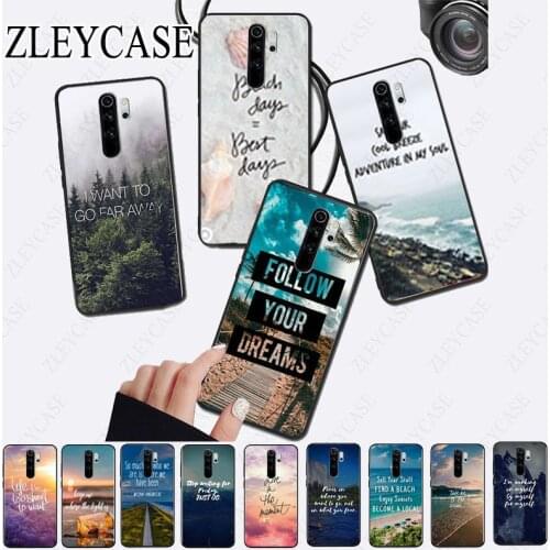 Traveling mountain sea beach quotes Soft Phone Case for redmi note8pro note7 note5 note6pro 7A 8A Note8T note9s note9pro Shell