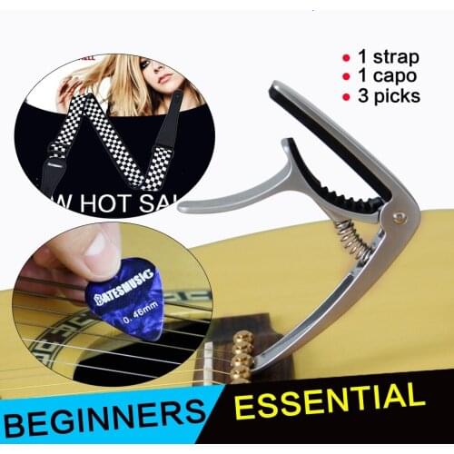 Guitar Accessories Set including1 Guitar Strap, 1 Guitar Capo and 3 pcs of Guitar Picks