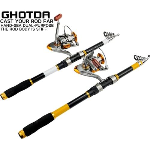 Fishing Rod and Reel Set Casting Fishing Rods Carbon Rod with Spinning Reels Fishing Tackle Set