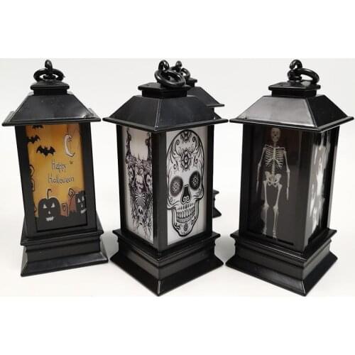 2021 New Halloween Pumpkin Skull Candle Light LED Night Light Halloween Ghost Lantern Gift Kids Halloween Decorations for Home