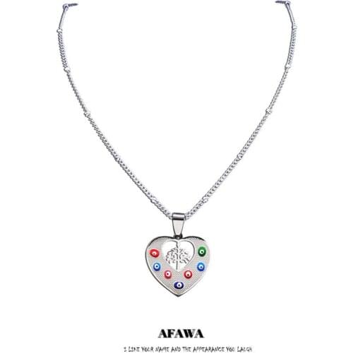 Tree of Life Heart Stainless Steel Islam Colorful Turkey Eye Necklace Charm Silver Color Muslim Necklaces Jewelry N5221S01