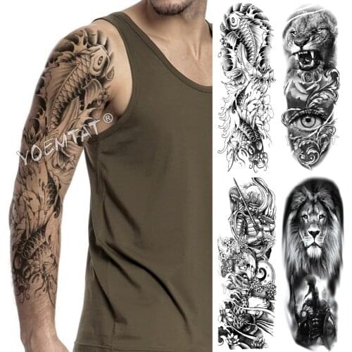 Large Arm Sleeve Tattoo Angel Wings Pigeon Jesus Waterproof Temporary Tattoo Sticker Holy Holiness Men Full Skull Totem Tattoo
