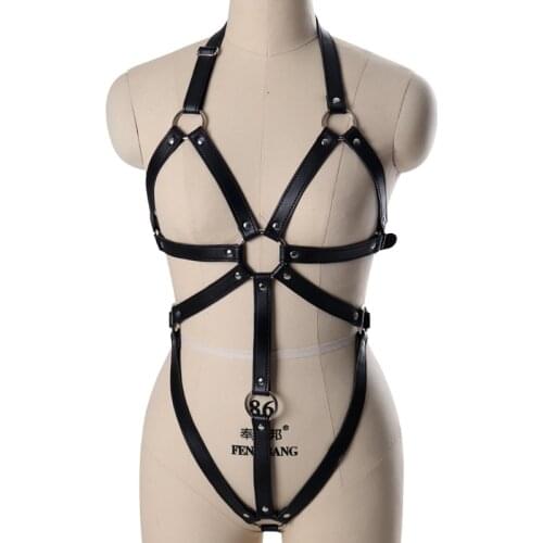 Sexy Women Leather Harness Underwear Garters Belt Gothic Body Bondage Suspenders Couple Flirting Straps Erotic Lingerie Skes