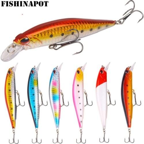 FISHINAPOT 1PCS 14g/11cm Minnow Fishing Lure Crankbait ABS Artificial Hard Swim Bait For Bass Carp Fishing Tackle Wobblers