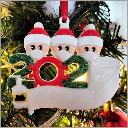Christmas Ornaments,2020 Personalized Quarantine Survivor Family Ornament,Customized Christmas Decorating Kit with a pen