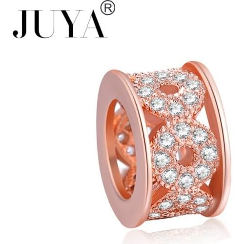 Sieraden maken luxury AAA Zirconia Rhinestone Gold Rose Gold Beads Fit DIY Original Jewelry Accessories Large Hole Beads