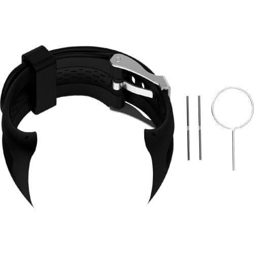 Sport Silicone Wristband Watch Band with Stainless Steel Buckle Strap Replacement Watch Band for Garmin Forerunner 10/15