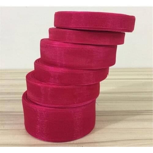 Hot Pink Fushia Organza Chiffon Ribbon DIY Material Home Wedding Party Festival Decoration Gift Wrapping Apparel Sewing Fabric