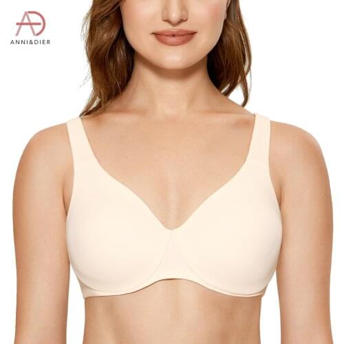 Womens Plus Size Minimizer Bra Smooth Underwire Non Padded Full Coverage T Shirt Bras