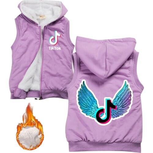 TIK TOK new Autumn Winter Child Waistcoat Girls Boy Vest Baby girl Sleeveless Kids Hooded Jacket Outwear Clothes