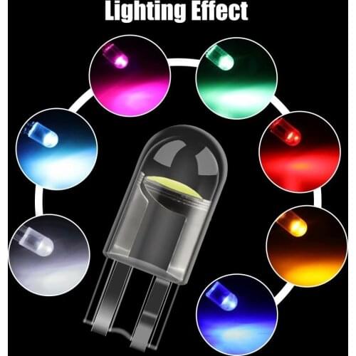 10Pcs T10 W5W Led Bulbs 168 194 Car Signal Lamp Dome Reading License Plate Interior Lights 12V