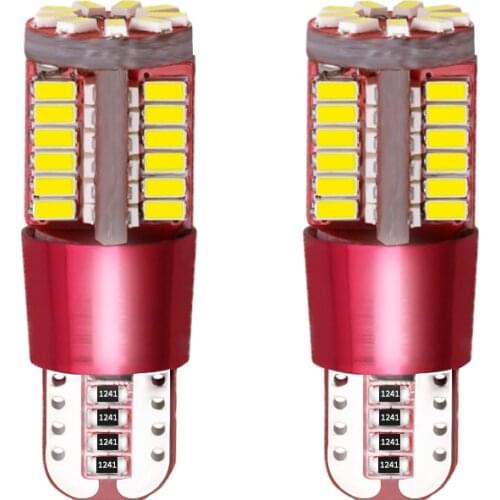 2PC T10 W5W 194 White Canbus Error Free Car Bulb LED Light Interior Map Read Door License Plate Auto Lamps 4014 SMD 57 Chips 12V