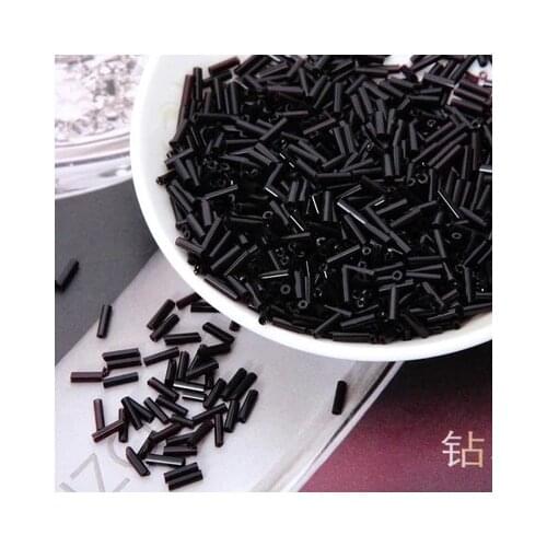 2017 Hot Sale 2*6MM 60G/1440Pcs Silver Core Czech Glass Seed Bugle Beads Jewelry Garment Accessories Black Spangles