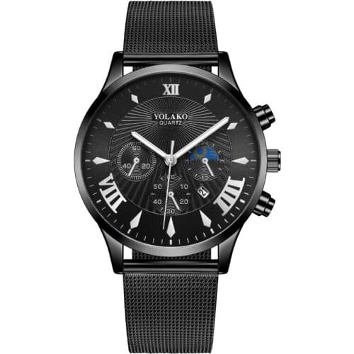 2021 Men Watches Hollow Stainless Steel Mesh Belt Fashion Ultra Thin Watches Date Men Business Quartz Watch Relogio Masculino