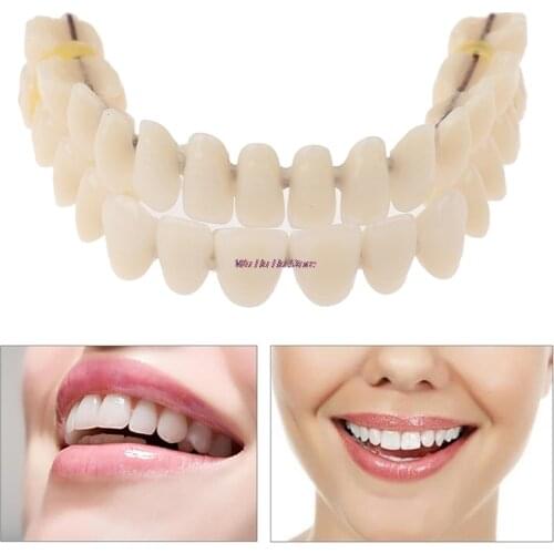 Hars Tanden Prothese Bovenste Onderste Schaduw A2 28 Stks/set Vervaardigd Kunstmatige Voorgevormde Gebit Materiaal Tool