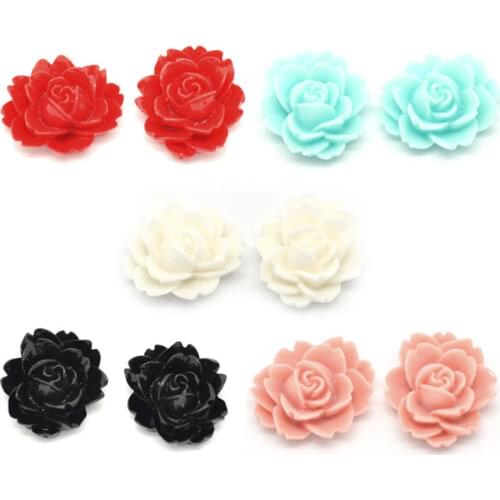 50Pcs Mixed NOT Hole 18x14mm Resin Flowers Loose Beads Flatback Cabochon Scrapbooking Jewelry Finding Making DIY Accessories