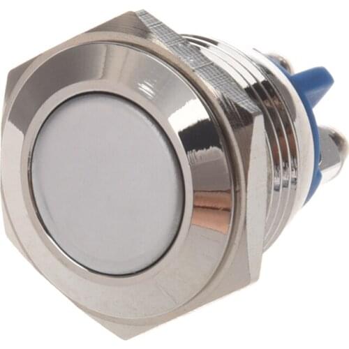 AC 250V 3A NO 16mm Metal Momentary Round Push Button Switch N.O. Normally Open