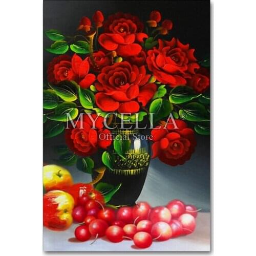 Diamond Embroidery Floral Ross 5D Diamond Painting Cross Stitch Red flowers Diamond Mosaic Home Decor Christmas Gifts