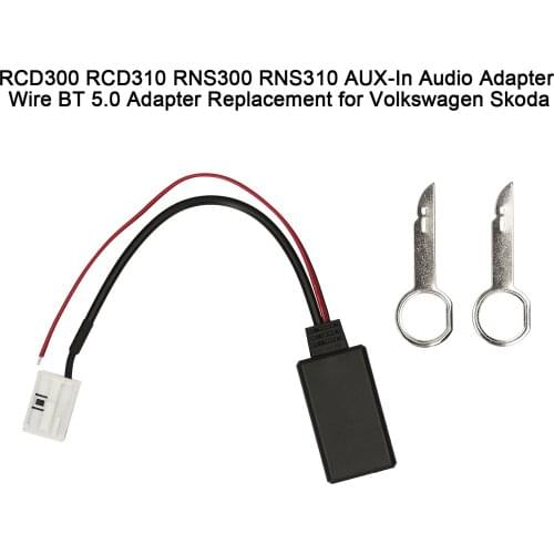 RCD300 RCD310 RNS300 RNS310 AUX-In Audio Adapter Wire BT 5.0 Adapter Replacement for Volkswagen Skoda