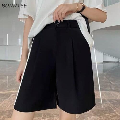 Wide Leg Pants Women Summer Loose Draw String Simple BF Knee-Length Casual Solid All-match De Moda Minimalist Pockets Soft Mujer
