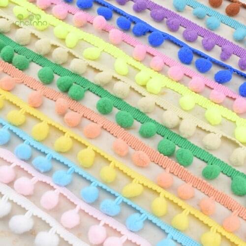 Chainho,10 Yards/Lot,PompomTrim Fringe Ribbon,DIY Handmade Accessories,Craft&Gift Packing/Curtain&Chair Valance Decoration,HB064