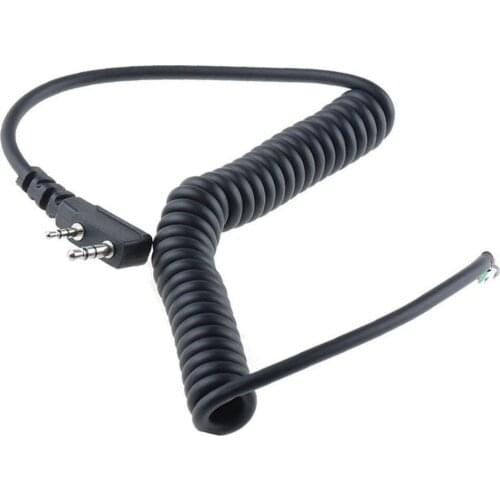 DIY K Head 2 Pin 4 Wire Mic Microphone Speaker Cable Spring Line For Baofeng UV5R UV-5R For Kenwood TK370 Walkie Talkie