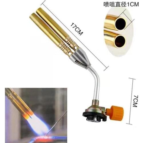 Double nozzle outdoor flame welding torch jet fire