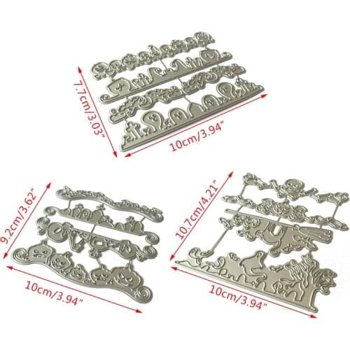 Halloween Pumpkin Skull Border Metal Cutting Dies Stencil Scrapbooking DIY Album H58C