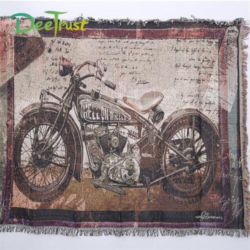 Retro American Locomotive Cotton Thicken Motorcycles Blanket Throw On Sofa/Bed thread Blanket Table Decorative Blanket