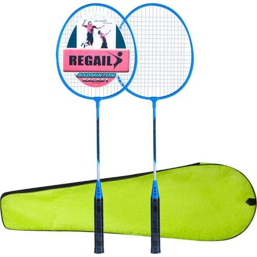 REGAIL Quality Ferroalloy Badminton Racket Lightweight Sturdy Badminton Racket with Bag for Beginner Outdoor Sport Fitness 2021