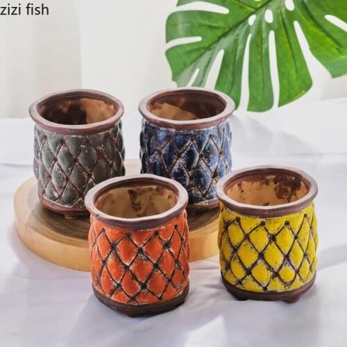 Ceramics Succulent Flower Pot Desktop Flower Vase Green Plant Pot Container Gardening Supplies Decorative Flowerpot Garden Pots