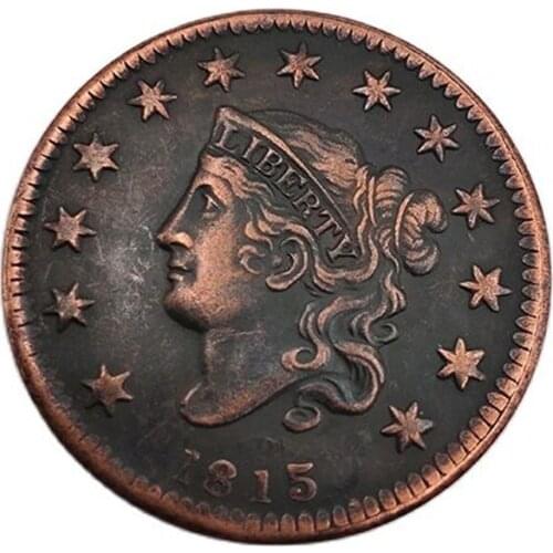 1815 American Commemorative Coin Retro One Cent Coin Collection Home Decoration Souvenirs Handicrafts Gifts
