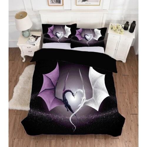 3D Print Comforter Bedding Set Fantasy Dragon Horse Animal Queen Twin Single Duvet Cover Set Pillowcase Home Luxury Bedclothes