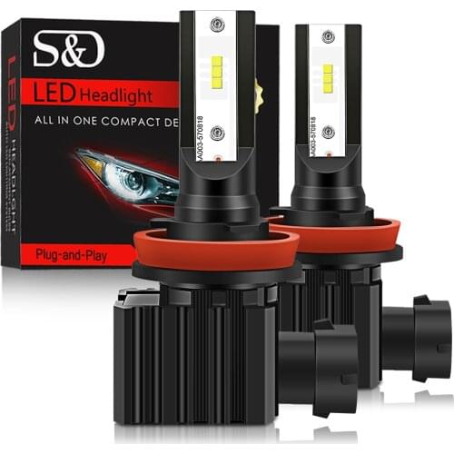 2pcs ZES 40W H1 H4 H7 H11 LED Car Headlights LED Bulbs HB3 9005 HB4 9006 H3 Fog Lamp 20000LM Motorcyle Lamps Lights White 6000K