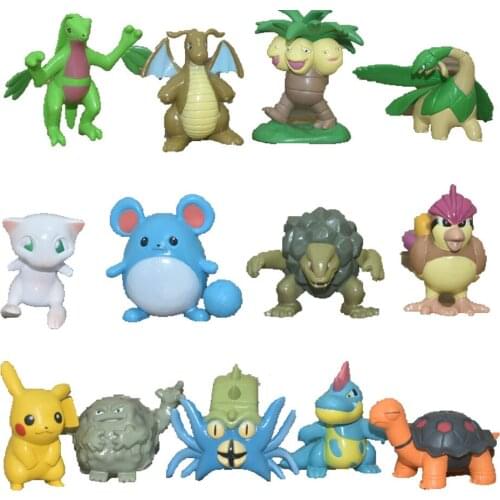 A Set Of 13 Pokemon Anime Figures Kids Toys Pikachu New Decoration PVC Action Figures Cartoons Collections Model Dolls Gifts